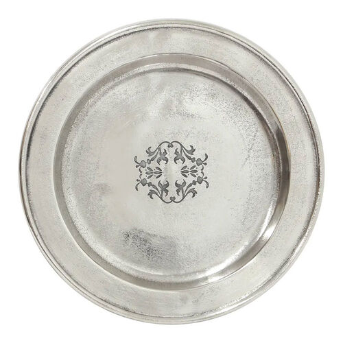 French Country Silver Charger Plate
